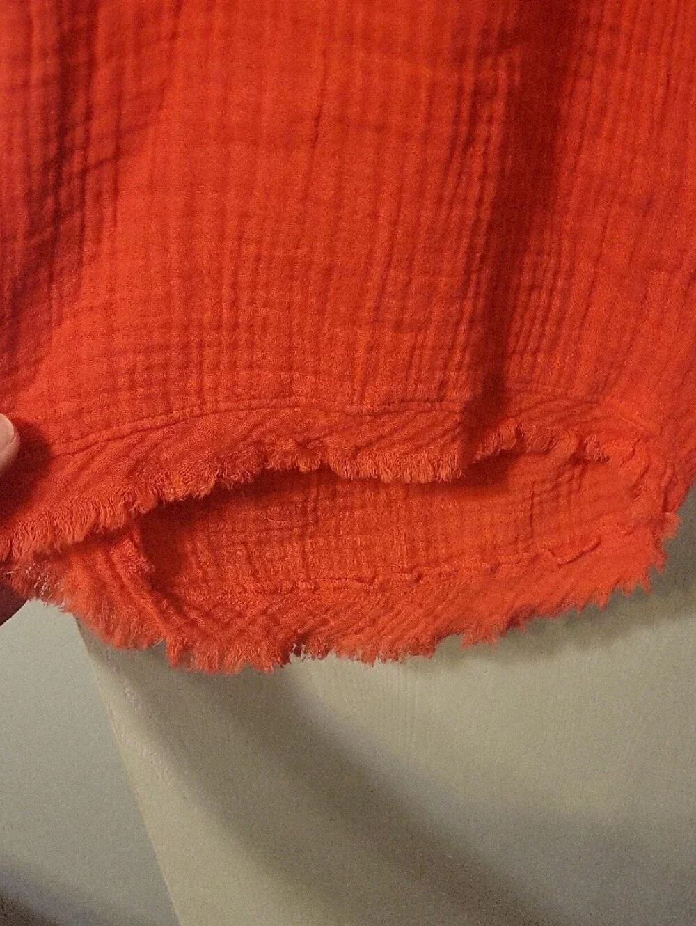Eileen Fisher Gauze Bright Orange Elastic Waist Wide-Leg Pants